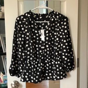 J. Crew Peplum Black Top